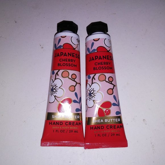 Set of 2 Bath & Body Works Japanese Cherry Blossom Hand Cream Shea Butter 1oz Ea - Picture 1 of 5